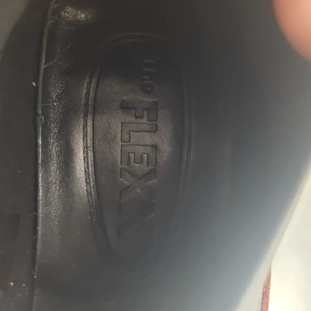 Flexx Stretch Run Wedge Red Shoes Comfort Slip On Nubuck Leather Flats Size 39 8